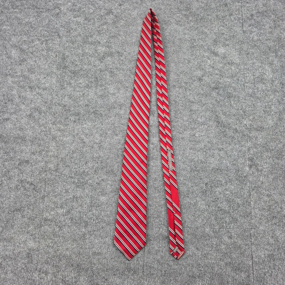 Daniel Cremieux Signature Collection Limited Edition Red Navy Striped Silk Tie
